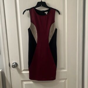 Guess dress- burgundy, silver and black in color. Size XS